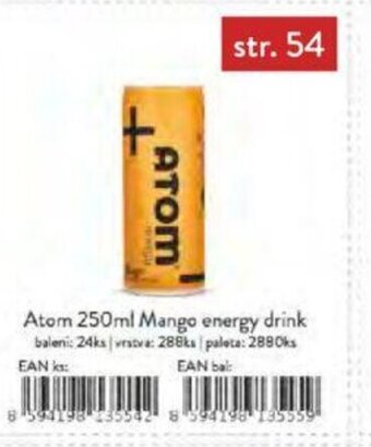Qanto Atom 250ml Mango energy drink nabídka