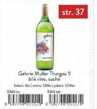Qanto Galerie Muller Thurgau 1 l. bílé víno, suche nabídka