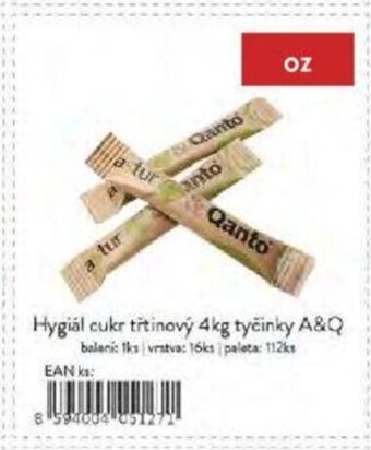 Qanto Hygial cukr třtinový 4kg tyčinky A&Q nabídka