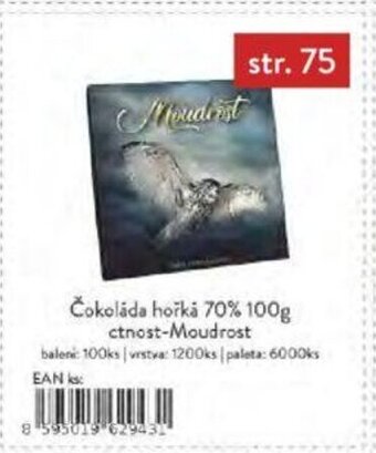 Qanto Čokoláda hořká 70% 100g ctnost-Moudrost nabídka