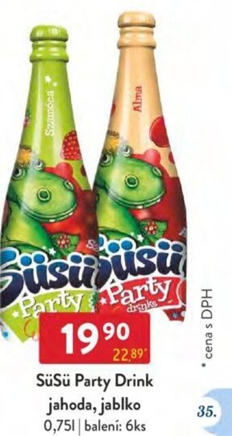 Qanto Süsü Party Drink jahoda, jablko 0,75 l. nabídka
