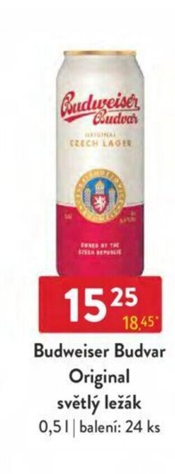 Qanto Budweiser Budvar Original světlý ležák 0.5 l. nabídka