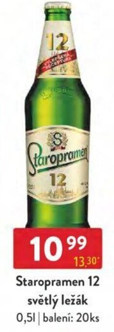 Staropramen 12 světlý ležák 0,5 l.