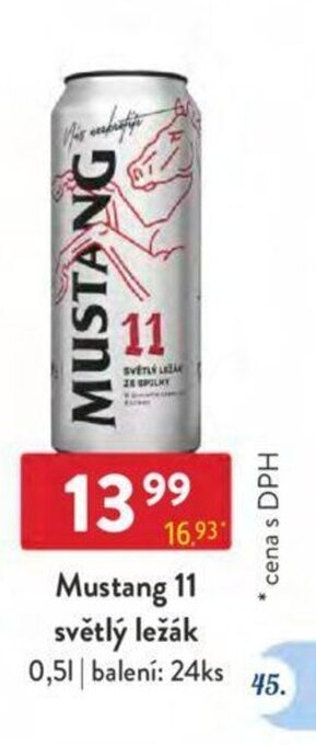 Qanto Mustang 11 světlý ležák 0,5 l. nabídka