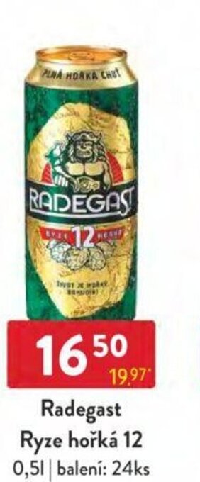 Qanto Radegast Ryze hořká 12 0,5 l. nabídka