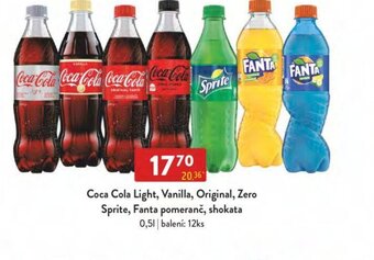 Qanto Coca Cola Light, Vanilla, Original, Zero Sprite, Fanta pomeranč, shokata 0.5 l. nabídka