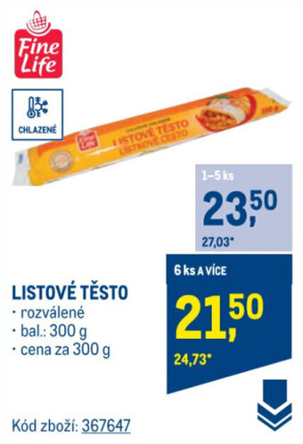 Makro LISTOVÉ TĚSTO nabídka