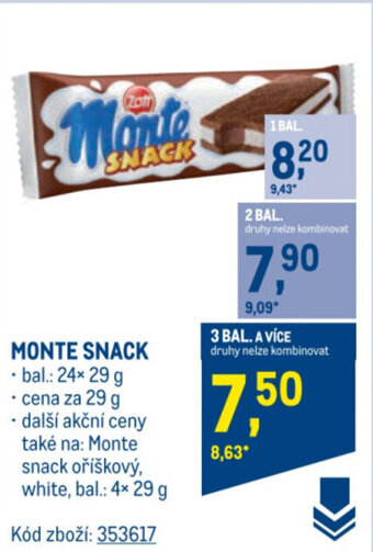 Makro MONTE SNACK nabídka