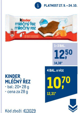 Makro KINDER MLÉČNÝ ŘEZ nabídka