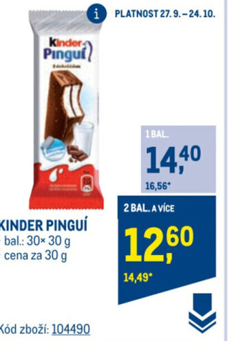 Makro KINDER PINGUÍ nabídka