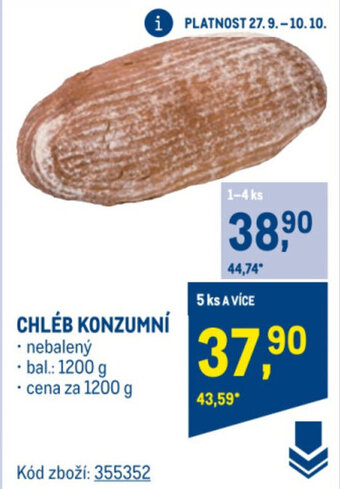 Makro CHLÉB KONZUMNÍ nabídka