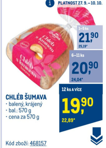 Makro CHLÉB ŠUMAVA nabídka
