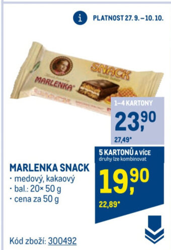 Makro MARLENKA SNACK nabídka
