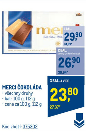 Makro MERCI ČOKOLÁDA nabídka