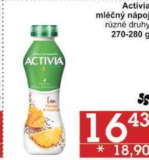 Jip Activia mléčný nápoj různé druhy, 270-280 g nabídka