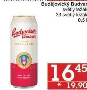 Jip Budějovický budvar světlý ležák, 0,5 l nabídka
