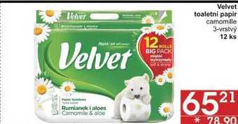 Jip Velvet toaletní papir camomille 3-vrstvý, 12 ks nabídka