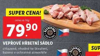 Lidl Vepřové hřbetní sádlo, cena za 1 kg nabídka