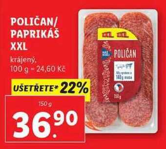 Lidl Poličan/paprikáš xxl, 150 g nabídka