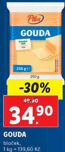 Lidl Gouda, 250 g nabídka