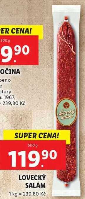 Lidl Lovecký salám, 500 g nabídka