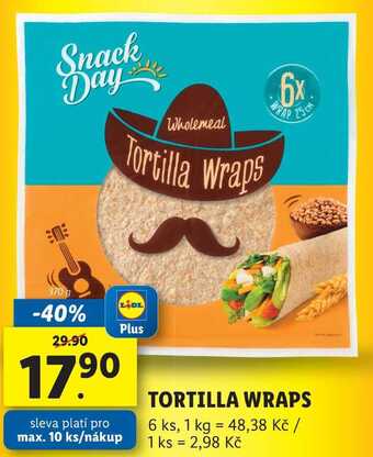 Lidl Tortilla wraps 6 ks, 370 g nabídka