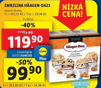 Lidl Zmrzlina häagen-dazs, 4x 95 ml nabídka