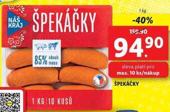 Lidl Špekáčky, 1 kg nabídka