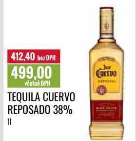 Tequila cuervo reposado 38% 1l