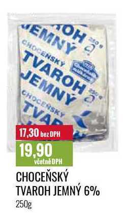 Ratio Choceňský tvaroh jemný 6% 250g nabídka