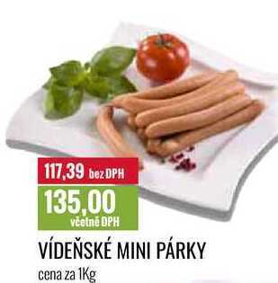 Vídeňské mini párky cena za 1kg