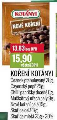 Ratio Koření kotányi nabídka