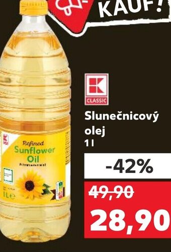 Kaufland Slunečnicový olej 1 l. nabídka