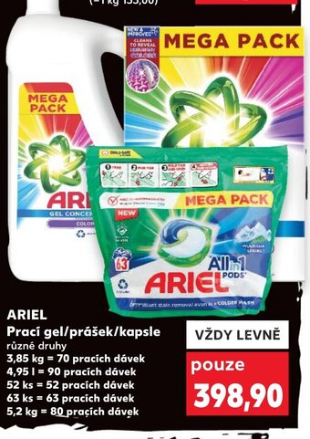 Kaufland ARIEL Prací gel/prášek/kapsle nabídka