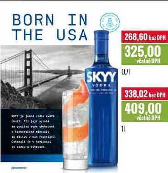 Ratio Skyy vodka 0,7l, 1l nabídka