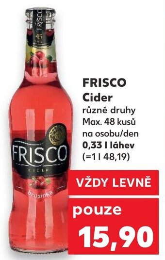 Kaufland FRISCO Cider nabídka