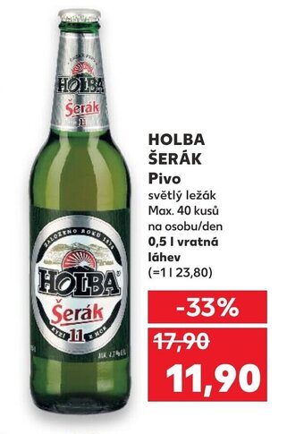 Kaufland HOLBA ŠERÁK Pivo nabídka