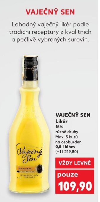 Kaufland VAJEČNÝ SEN Likér nabídka