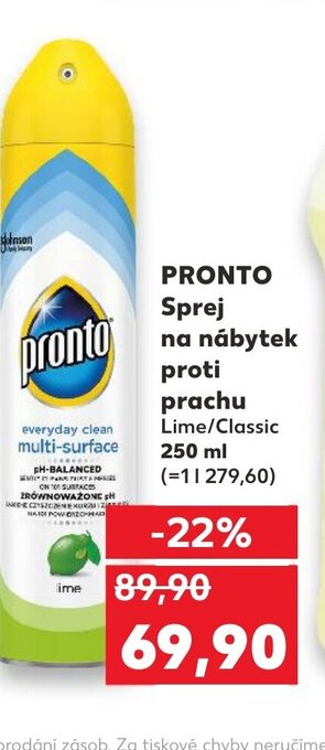 Kaufland PRONTO Sprej na nábytek proti prachu 250 ml nabídka