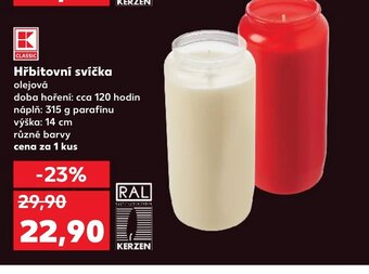 Kaufland Hřbitovní svíčka nabídka