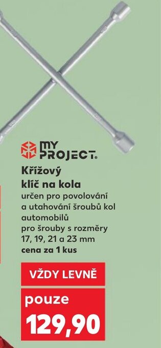 Kaufland Křížový klíč na kola nabídka