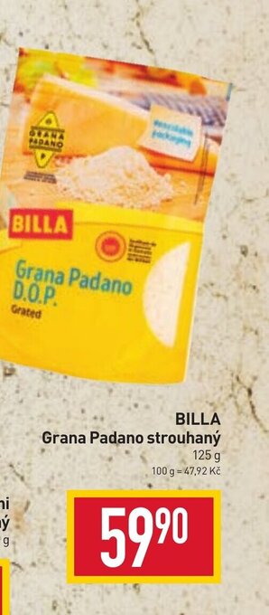 Billa BILLA Grana Padano strouhaný 125 g nabídka