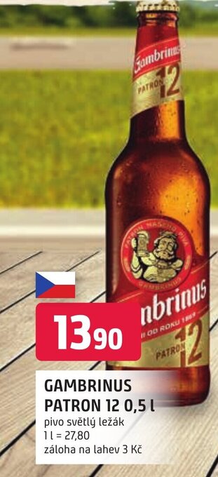Trefa GAMBRINUS PATRON 12 0,5L nabídka