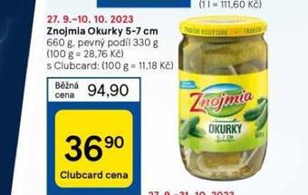 Tesco Znojmia okurky 5-7 cm nabídka