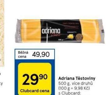 Tesco Adriana těstoviny nabídka