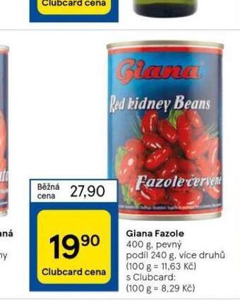 Tesco Giana fazole nabídka