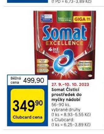 Tesco Somat čistící prostředek do myčky nádobí nabídka