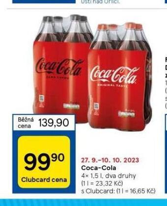 Tesco Coca cola 4pack nabídka