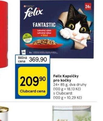 Tesco Felix kapsičky pro kočky nabídka