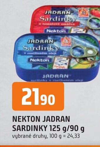 NEKTON JADRAN SARDINKY 125 g/90 g